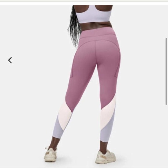 Outdoor Voices Leggings Medium High Rise Colorblock TechSweat Zoom Purple Pink - Picture 5 of 13